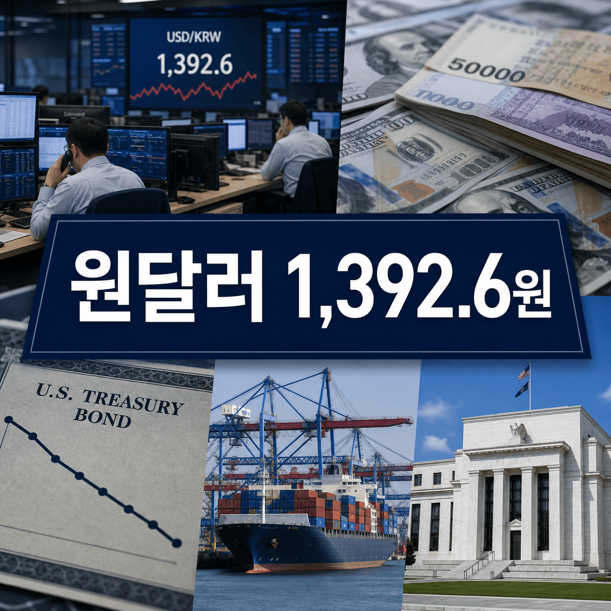 원달러 환율은 왜 1,392.6원까지 내렸나, 미국 국채금리와 수출기업 달러 매도